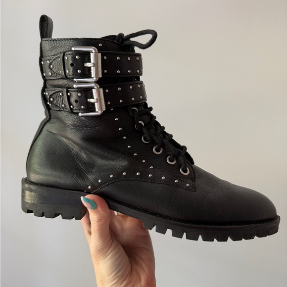 Rebecca Minkoff - Black Studded Leather Ankle Boots - size 8.5 - Picture 10 of 11